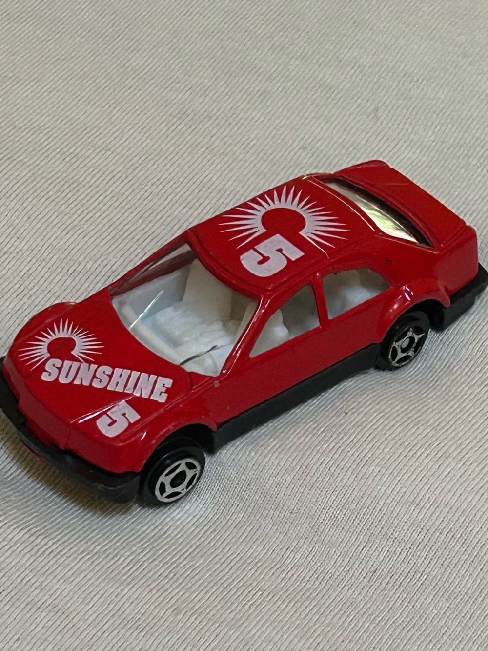 Red No. 5 Red Sunshine Race Car Diecast Sedan